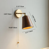 Scandinavian Brass Wood Wall Sconce Lamp 1-Light Lasson Living
