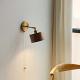 Scandinavian Brass Wood Wall Sconce Lamp 1-Light Lasson Living