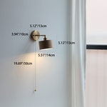 Scandinavian Brass Wood Wall Sconce Lamp 1-Light Lasson Living