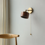 Scandinavian Brass Wood Wall Sconce Lamp 1-Light Lasson Living