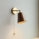 Scandinavian Brass Wood Wall Sconce Lamp 1-Light Lasson Living