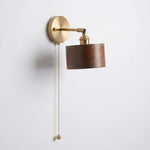 Scandinavian Brass Wood Wall Sconce Lamp 1-Light Lasson Living