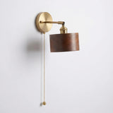 Scandinavian Brass Wood Wall Sconce Lamp 1-Light Lasson Living