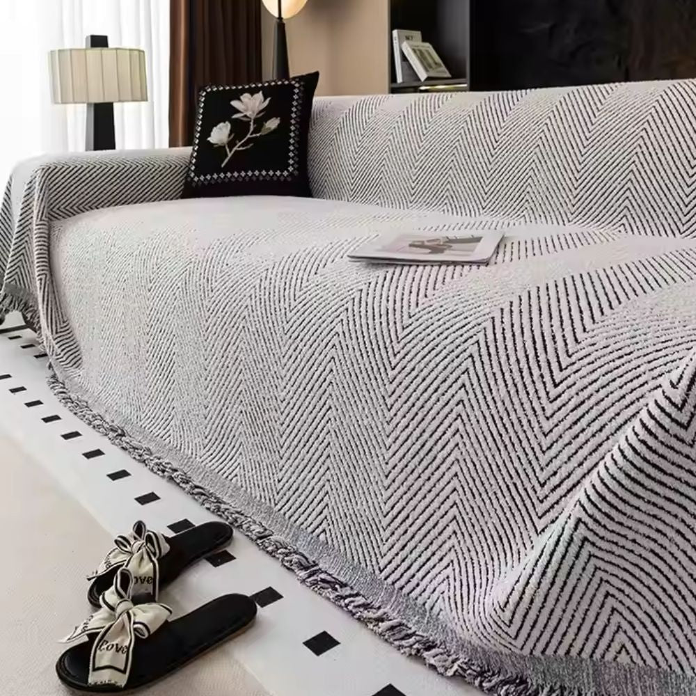 Stripe Herringbone Sofa Cover Lasson Living