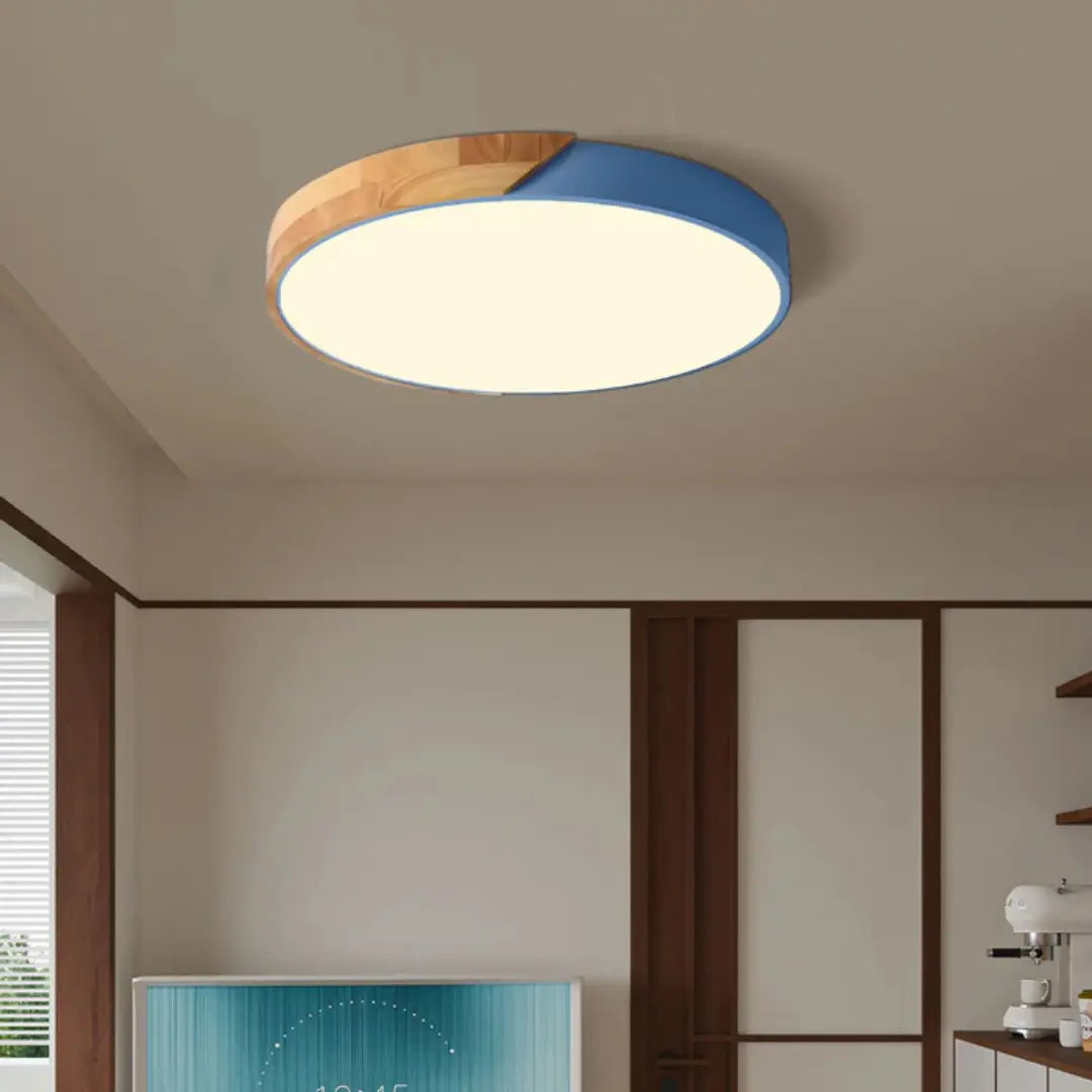 Scandinavian Wooden LED Ceiling Light Fixture – Modern Flush Mount Design for Cozy Ambiance Lasson Living