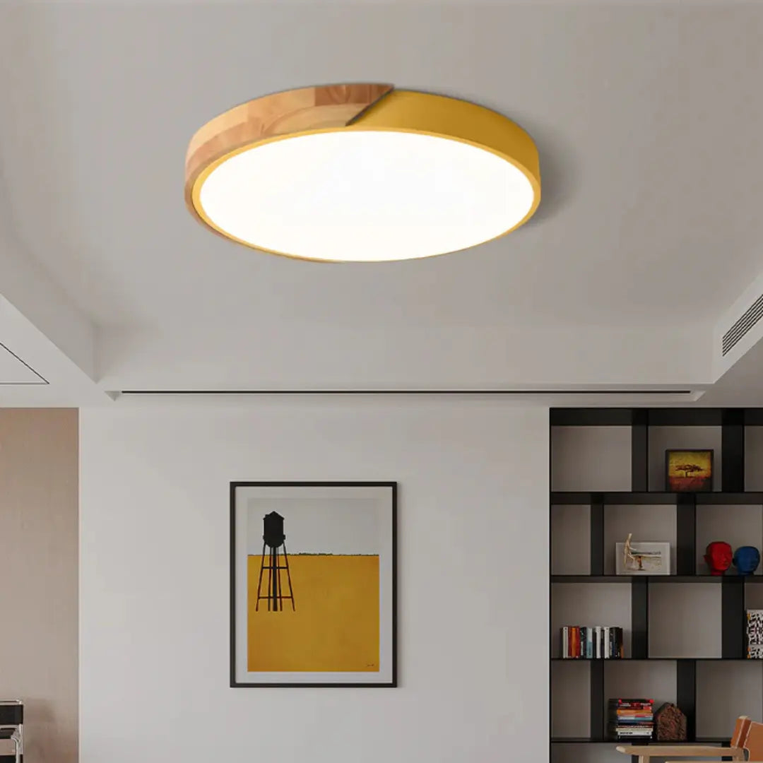 Scandinavian Wooden LED Ceiling Light Fixture – Modern Flush Mount Design for Cozy Ambiance Lasson Living
