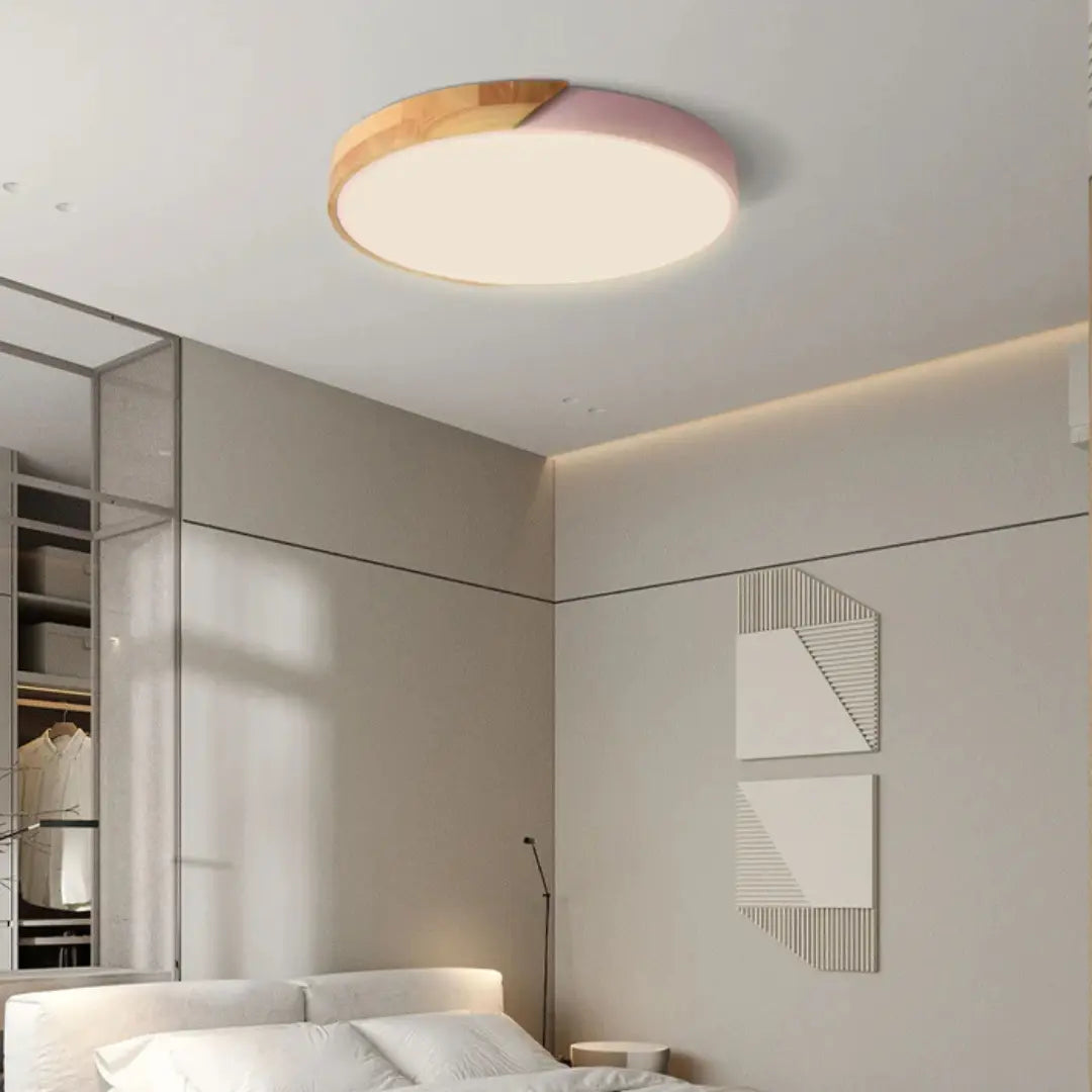 Scandinavian Wooden LED Ceiling Light Fixture – Modern Flush Mount Design for Cozy Ambiance Lasson Living