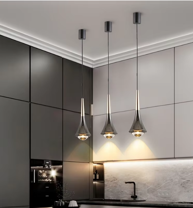 Modern Glass Teardrop LED Pendant Light 1-Light Lasson Living