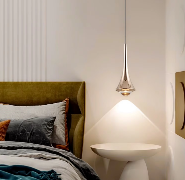 Modern Glass Teardrop LED Pendant Light 1-Light Lasson Living