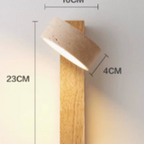Wabi-sabi Travertine Wood LED Wall Sconce 1-Light Lasson Living