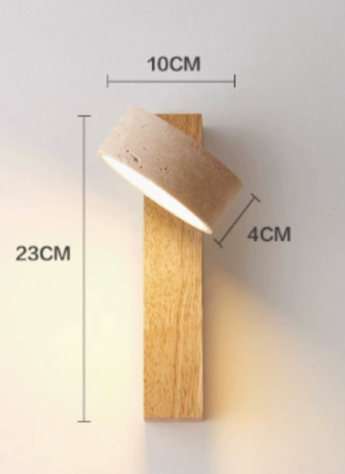 Wabi-sabi Travertine Wood LED Wall Sconce 1-Light Lasson Living