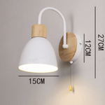 Nordic Wood Dome Wall Light with Pull Switch | 1-Light Lasson Living