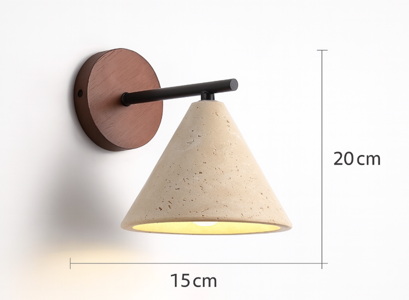 Modern Travertine Cone Wall Sconce LED 1-Light Lasson Living