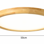 Nordic Solid Wood Round Ultra-thin LED Flush Mount Ceiling 1-Light Lasson Living