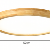Nordic Solid Wood Round Ultra-thin LED Flush Mount Ceiling 1-Light Lasson Living
