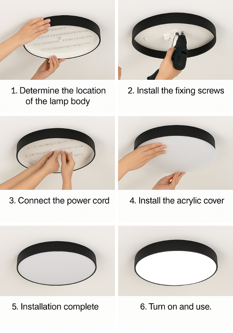 Nordic Solid Wood Round Ultra-thin LED Flush Mount Ceiling 1-Light Lasson Living