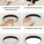 Nordic Solid Wood Round Ultra-thin LED Flush Mount Ceiling 1-Light Lasson Living