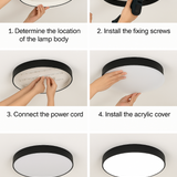 Nordic Solid Wood Round Ultra-thin LED Flush Mount Ceiling 1-Light Lasson Living