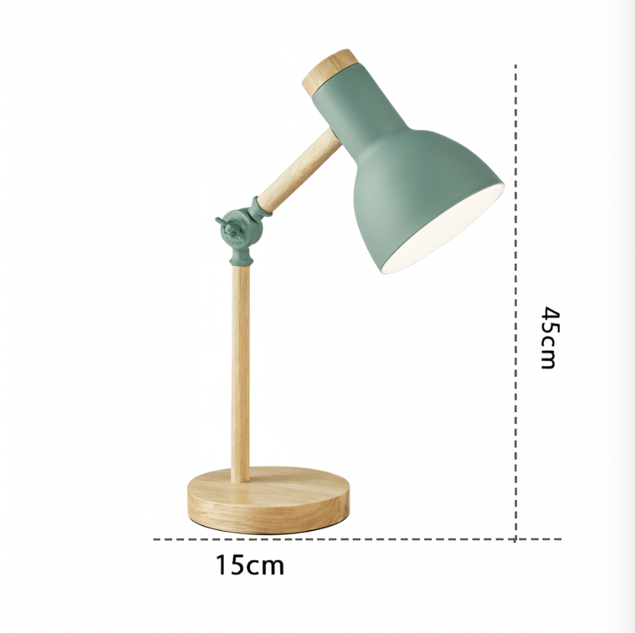 Nordic Wood Base Semi-Circular Table Lamp 1-Light Lasson Living