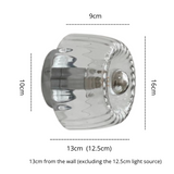 Modern Minimalist Glass Round Wall Sconce LED 1-Light Lasson Living