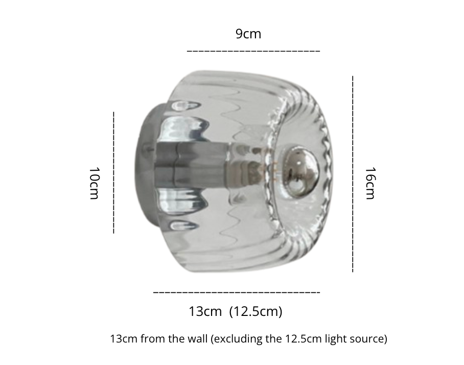 Modern Minimalist Glass Round Wall Sconce LED 1-Light Lasson Living