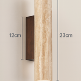 Modern Minimalist Travertine Marble Cylinder Wall Sconce LED 2-Light Lasson Living