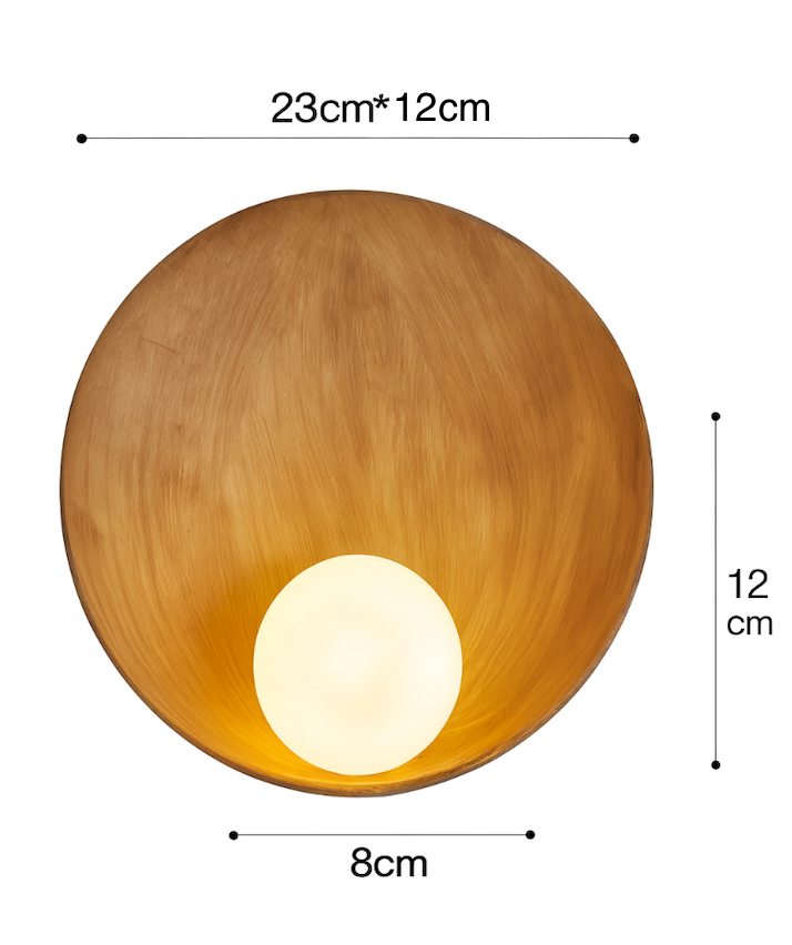 Modern Japandi Resin Bowl Wall Sconce G9 1-Light Lasson Living