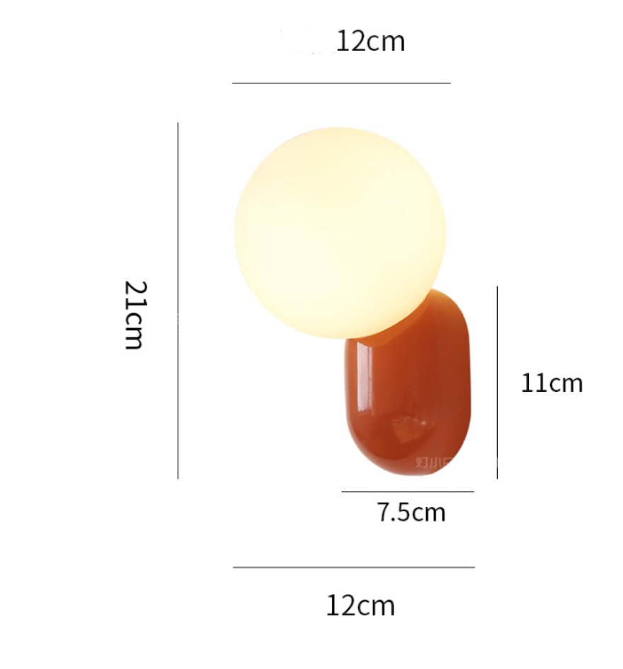 Modern Glass Globe Wall Light | 1-Light Lasson Living