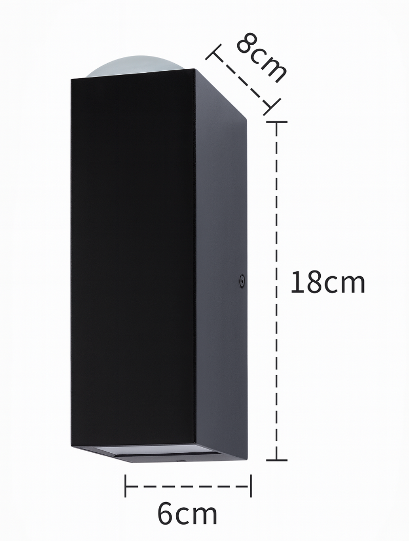 Modern Rectangular LED Outdoor Wall Sconce Light 1-light Ip65 Lasson Living