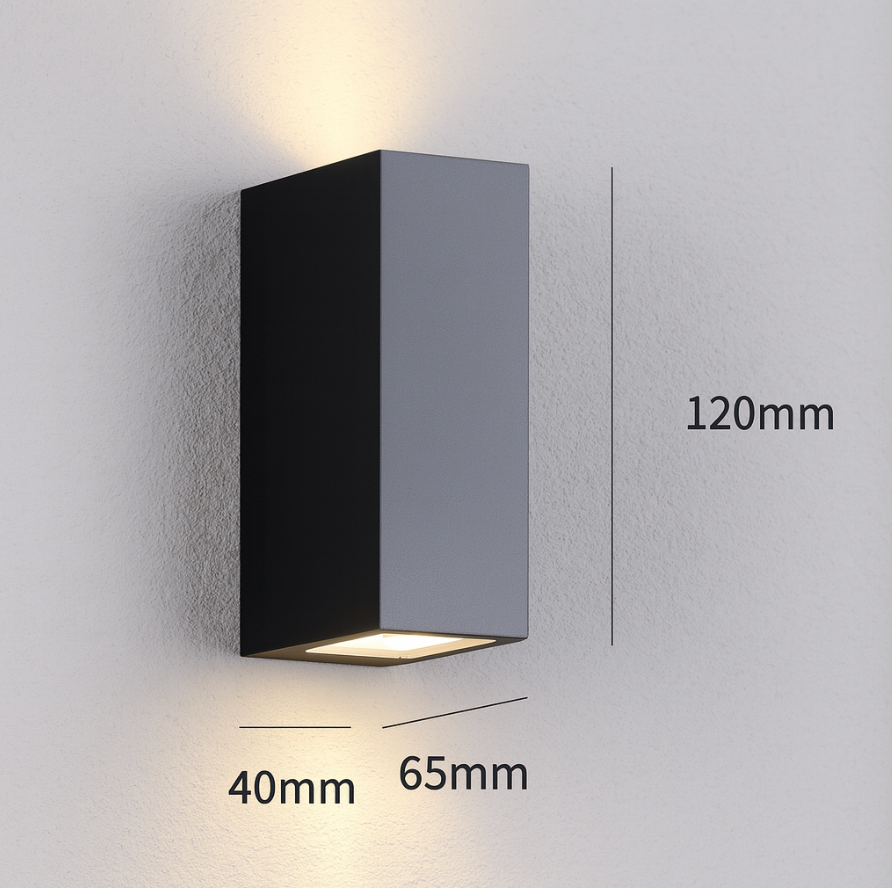 Modern Rectangular LED Outdoor Wall Sconce Light 1-light Ip65 Lasson Living