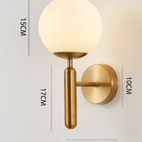 Nordic Brass Glass Globe Wall Sconce LED 1-Light Lasson Living