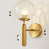 Nordic Brass Glass Globe Wall Sconce LED 1-Light Lasson Living