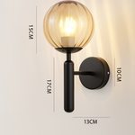Nordic Brass Glass Globe Wall Sconce LED 1-Light Lasson Living
