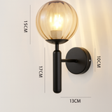 Nordic Brass Glass Globe Wall Sconce LED 1-Light Lasson Living