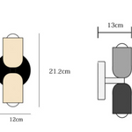 Modern Minimalist Cylinder Wall Sconce LED 2-Light Lasson Living