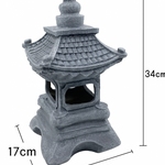Japanese Zen Solar Pagoda Stone LED Outdoor Garden 1-Light Lasson Living