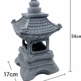 Japanese Zen Solar Pagoda Stone LED Outdoor Garden 1-Light Lasson Living