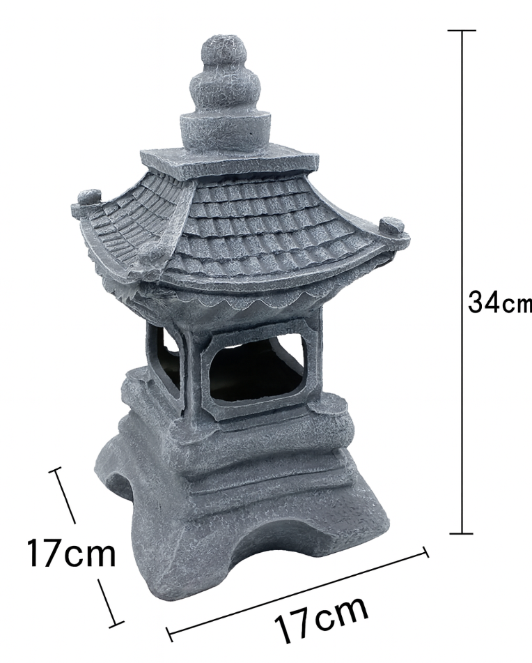 Japanese Zen Solar Pagoda Stone LED Outdoor Garden 1-Light Lasson Living