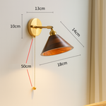 Vintage Dome Wooden Brass Wall Sconce 1-Light Lasson Living