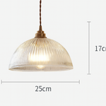 Modern Ribbed Clear Glass Dome Pendant Light | 1-Light Lasson Living