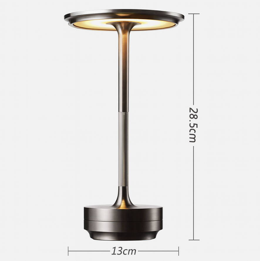 Modern Brass Cone LED Rechargeable Table Lamp 1-Light Lasson Living