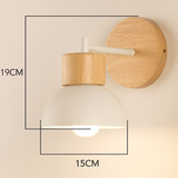 Nordic Wood Dome Wall Light | 1-Light Lasson Living