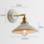 Vintage Japanese Ceramic Brass 1-Light Wall Light Lasson Living