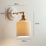Vintage Japanese Ceramic Brass 1-Light Wall Light Lasson Living