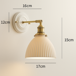 Vintage Japanese Ceramic Brass 1-Light Wall Light Lasson Living