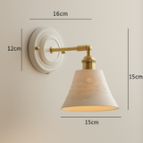 Vintage Japanese Ceramic Brass 1-Light Wall Light Lasson Living
