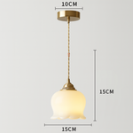 Vintage Brass Petal Glass Pendant Light 1-Light Lasson Living