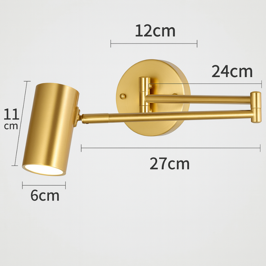 Modern Adjustable Swing Arm LED Wall Sconce 1-Light Lasson Living