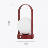 Modern Metal and Glass Globe LED Rechargeable Table Lamp 1-Light Lasson Living