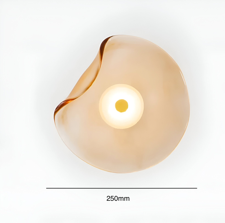 Nordic Curved Glass Japandi LED Wall Sconce 1-Light Lasson Living
